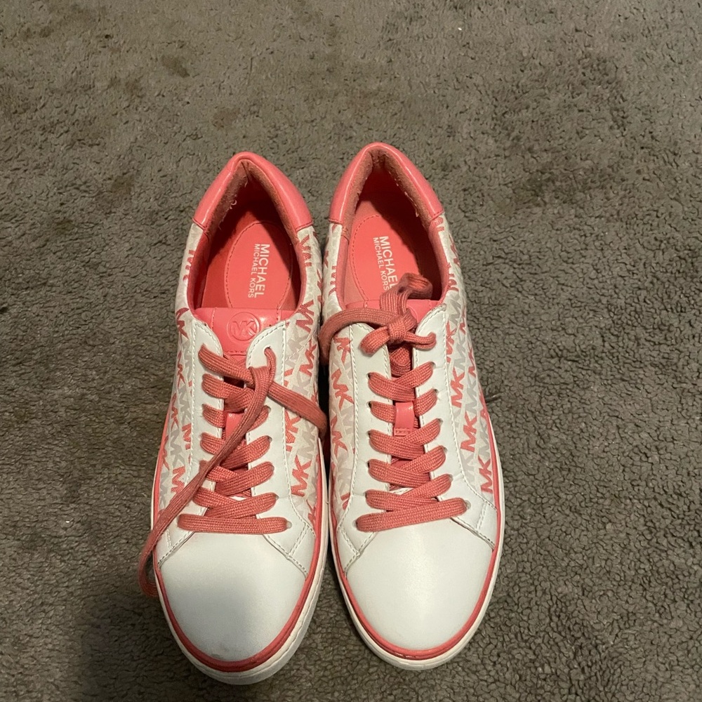 Micheal Kors pink and white Chapman logo sneakers - Picture 3 of 6